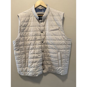 Johnnie-O APO Quilted Vest JMVT1710 Snap Button Up Golf Tan Size XL New With Tag